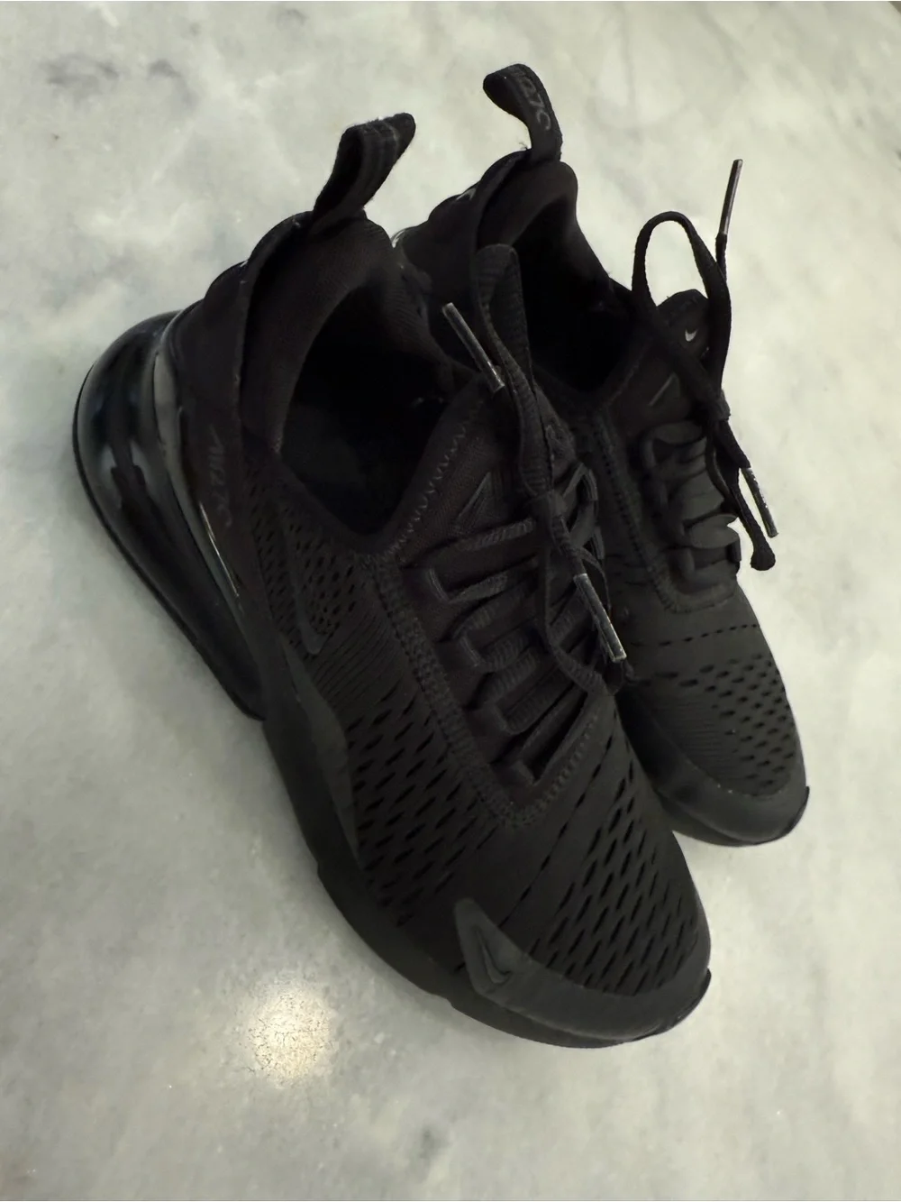 Nike Air Max 270 Women Sneakers Black Size 5Y US Comfort Running Shoes.